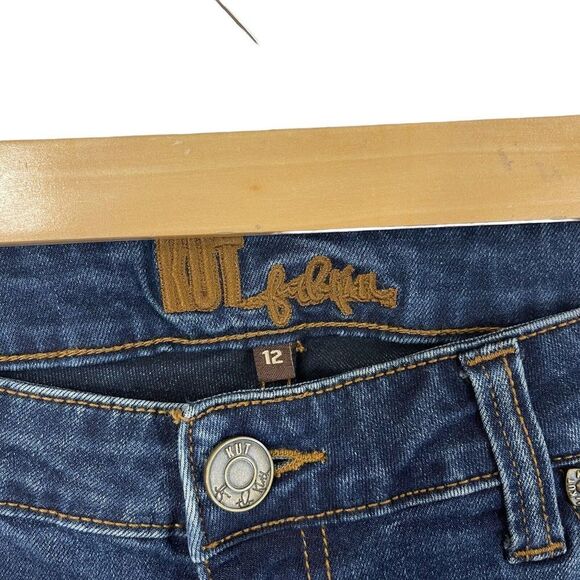 Kut From The Kloth 12 Jeans Raw Hem Skinny Stretch Distressed Blue Womens - Picture 6 of 12